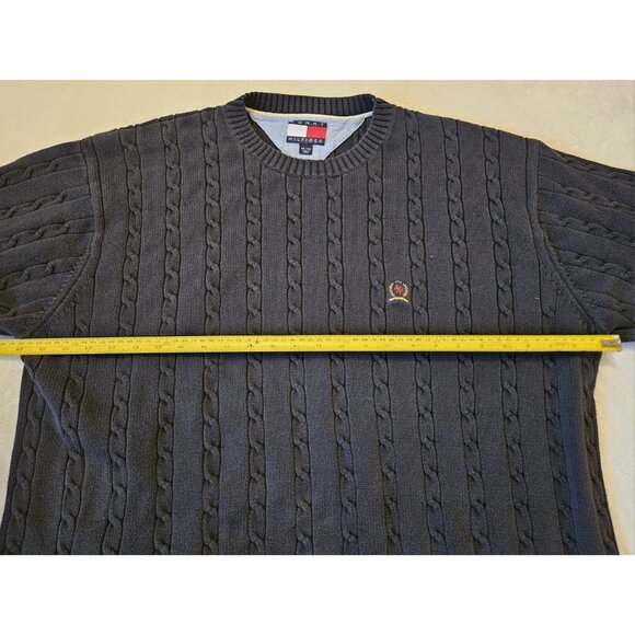Tommy Hilfiger Mens Sweater Size XXL Blue Cable Knit Pullover 100% Cotton - Picture 8 of 10